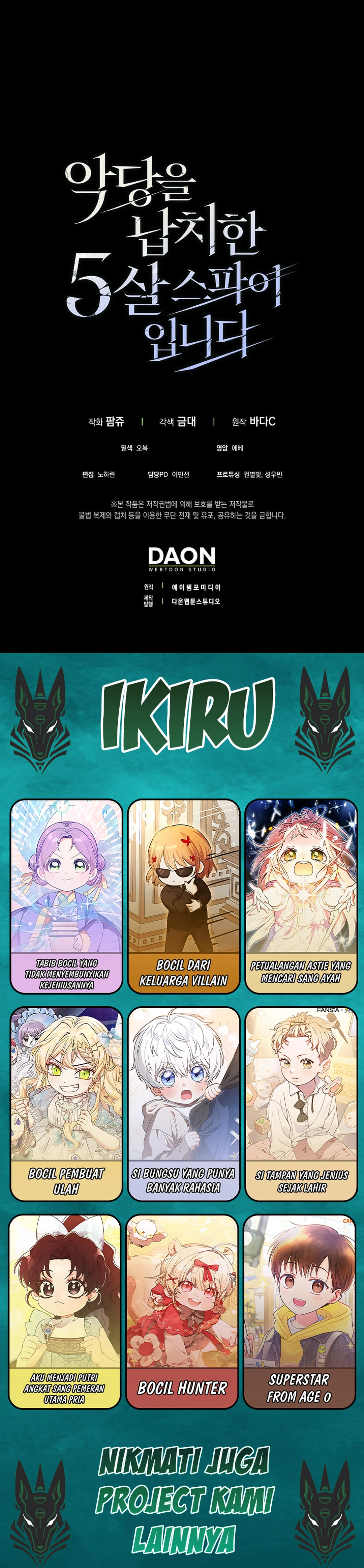 Read Aku Adalah Mata-Mata Berusia 5 tahun Yang Menculik Seorang Penjahat ID Manga Online
