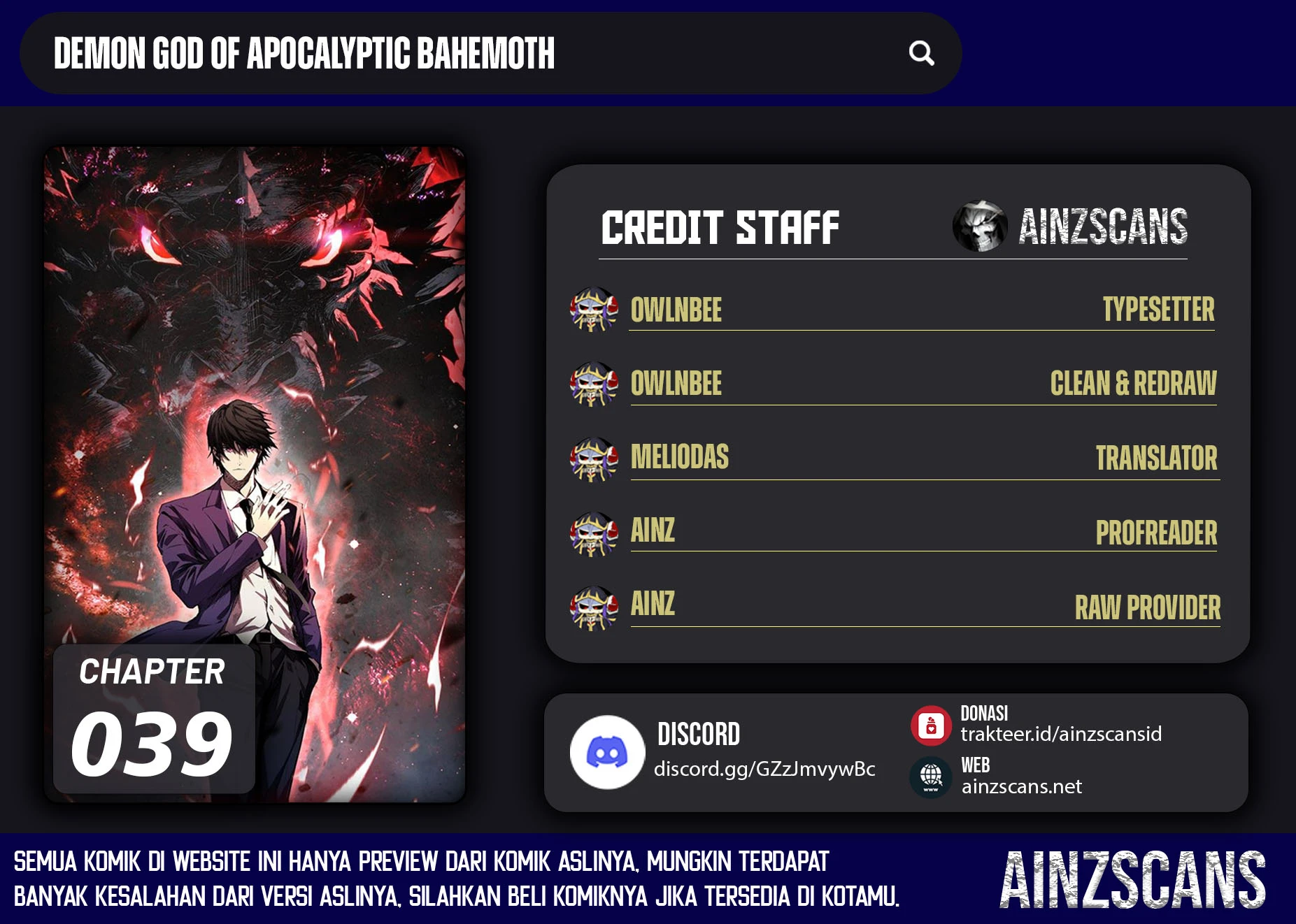 Read Demon God of Apocalyptic Behemoth ID Manga Online