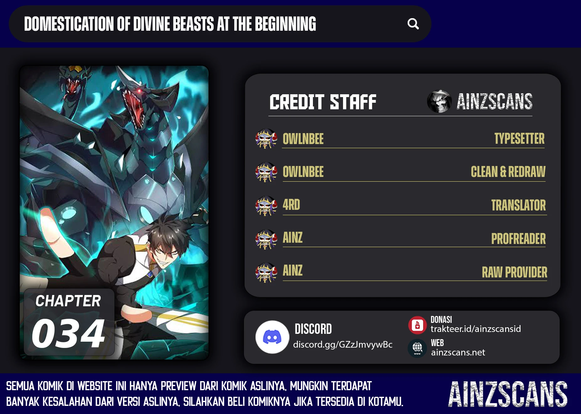 Read Domestication of Divine Beasts at the Beginning ID Manga Online