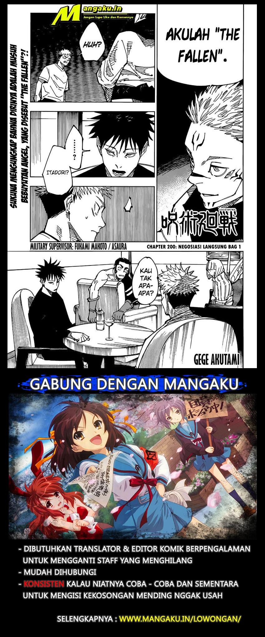 Read Jujutsu Kaisen Bahasa Indonesia ID Manga Online