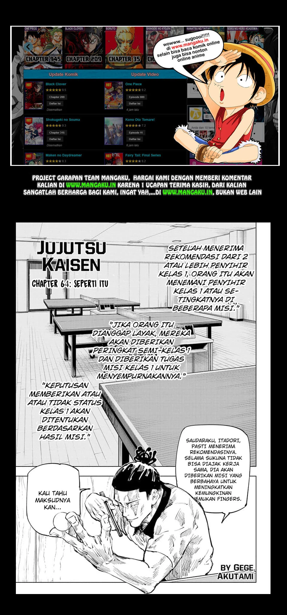 Read Jujutsu Kaisen Bahasa Indonesia ID Manga Online