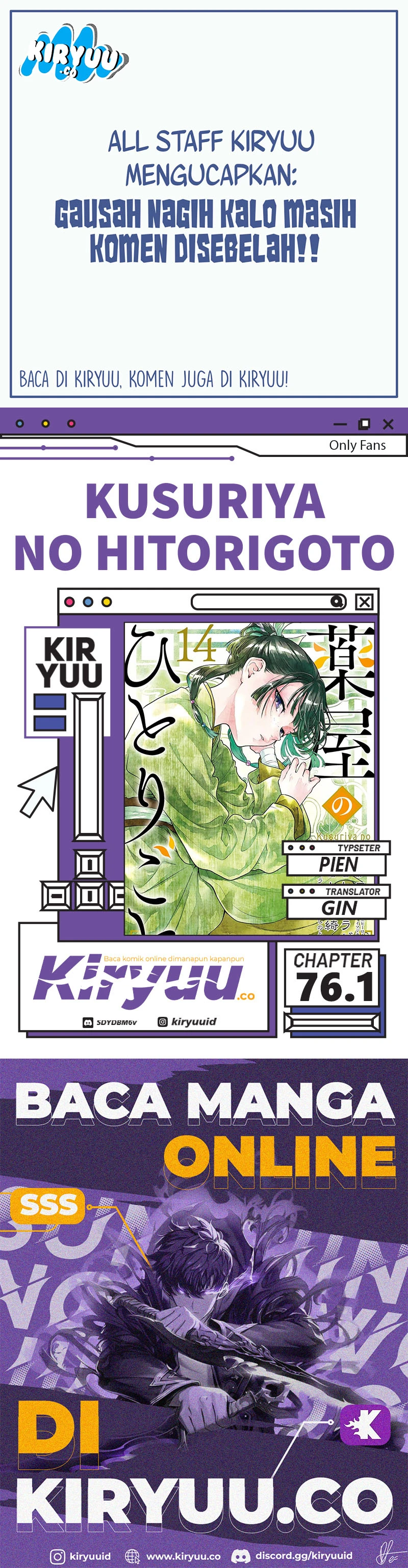 Read Kusuriya no Hitorigoto ID Manga Online